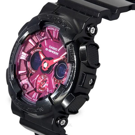 Casio G-Shock Analog Digital Resin Strap Burgundy Dial Quartz GMA-S120RB-1A 200M Women's Watch
