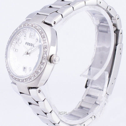Fossil Flash Swarovski Crystal Mother of Pearl Dial AM4141 Womens Watch