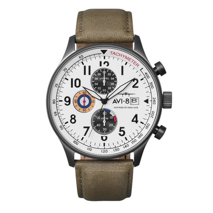 AVI-8 Hawker Hurricane Classic Chronograph Ivory Grayscale White Dial Quartz AV-4011-0B Men's Watch