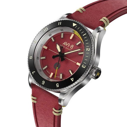AVI-8 Flyboy Tuskegee Airmen Limited Edition Ramitelli Red Dial Quartz AV-4103-04 Mens Watch With Extra Strap
