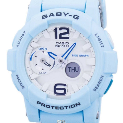 Casio Baby-G Shock Resistant Tide Graph Analog Digital BGA-180BE-2B Women's Watch