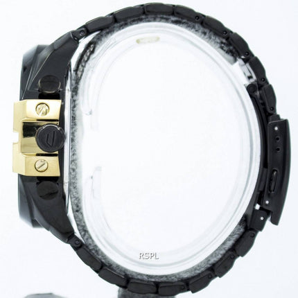 Diesel Mega Chief Quartz Chronograph Black Dial Black IP DZ4338 Mens Watch