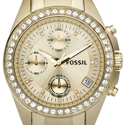 Fossil Decker Chronograph Crystals Gold-Tone ES2683 Womens Watch