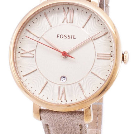 Fossil Jacqueline White Dial Camel Leather Strap ES3487 Womens Watch