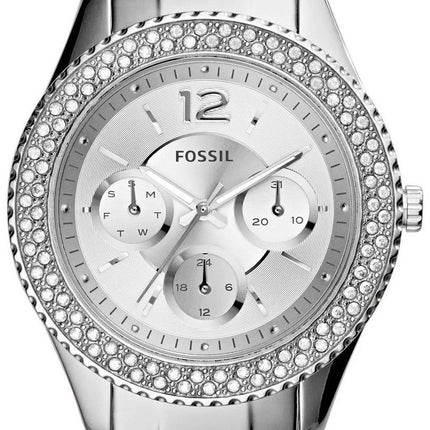 Fossil Stella Multifunction Crystal-Accented Silver-Tone ES3588 Womens Watch