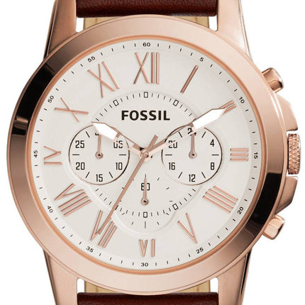 Fossil Grant Chronograph Brown Leather FS4991 Mens Watch
