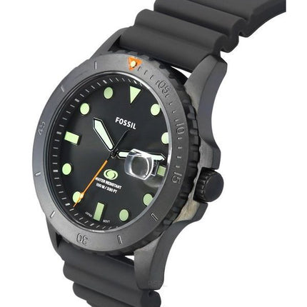 Fossil Blue Dive Silicone Strap Grey Dial Quartz FS5994 100M Men's Watch