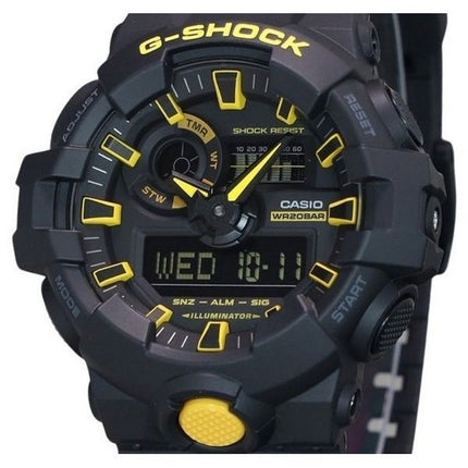 Casio G-Shock Caution Yellow Analog Digital Resin Strap Black Dial Quartz GA-700CY-1A 200M Mens Watch