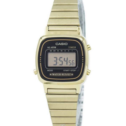 Casio Digital Stainless Steel Alarm Timer LA670WGA-1DF LA670WGA-1 Womens Watch