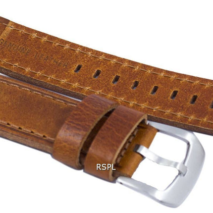 Brown Ratio Brand Leather Watch Strap 22mm For SKX007, SKX009, SKX011, SNZG07, SNZG015