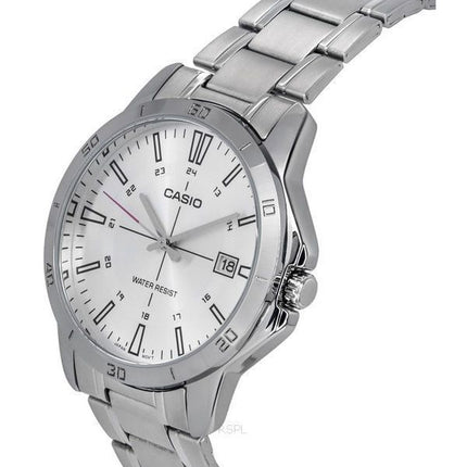 Casio Standard Analog Stainless Steel Silver Dial Quartz MTP-V004D-7C Mens Watch