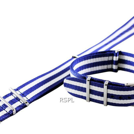 Ratio Blue And White Nato Watch Strap 22mm