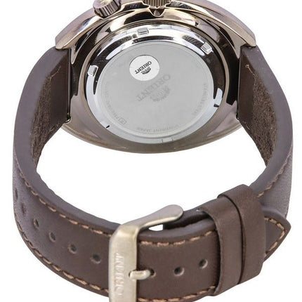 Orient Neo Classic Sports Brown Leather Strap Black Dial Automatic RA-AA0E06B19B 200M Mens Watch