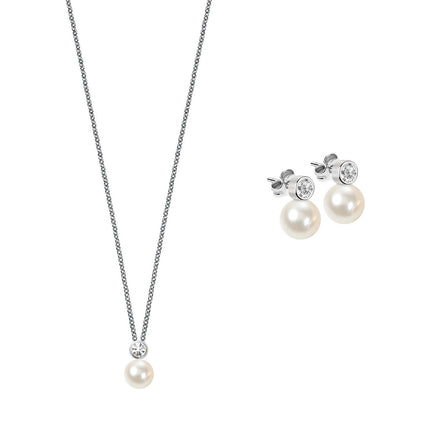 Morellato Perla Essenziale 925% Silver Necklace With Earrings SANH09 For Women