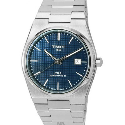 Tissot PRX T-Classic Powermatic 80 Stainless Steel Blue Dial T137.407.11.041.00 T1374071104100 100M Men's Watch