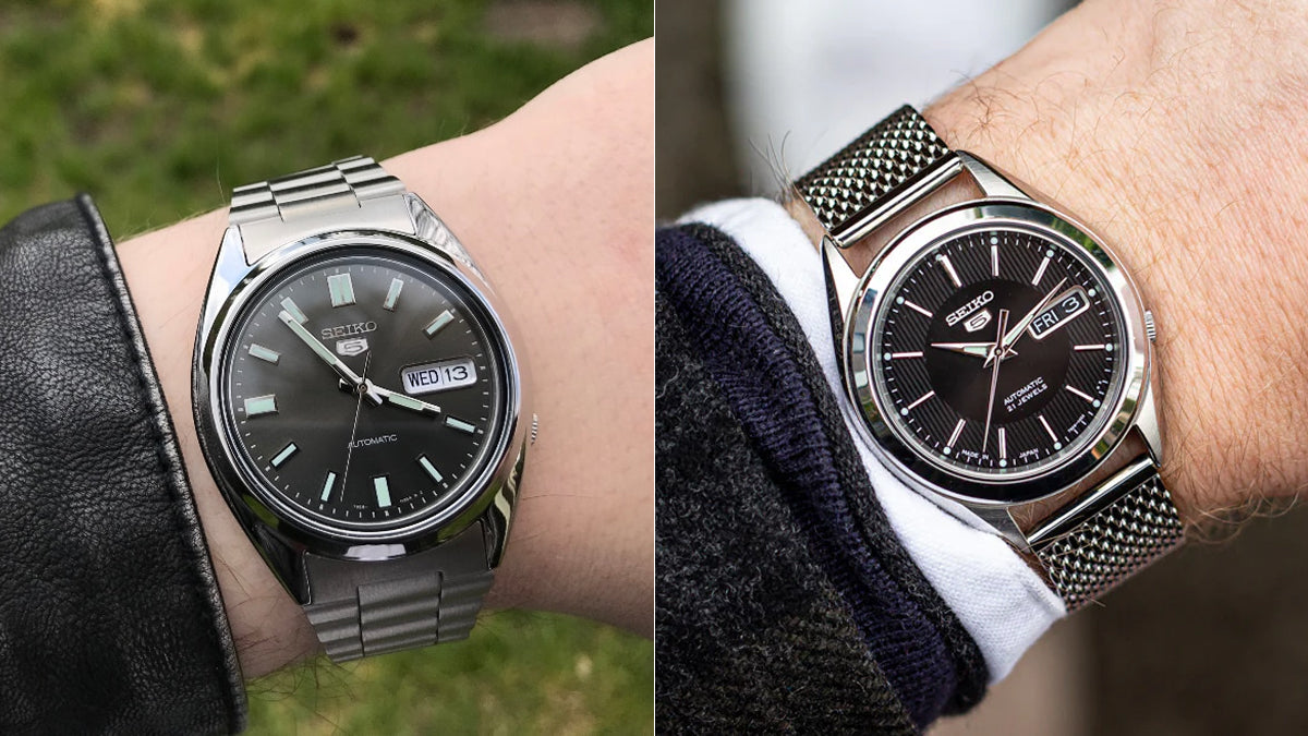Seiko SNXS79 and SNKL23 on wrist size comparison 37mm 38mm