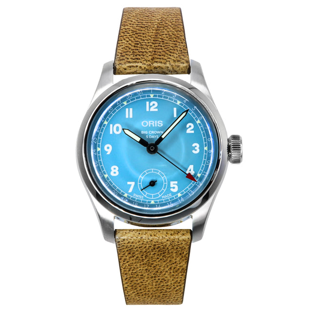 Oris Big Crown Pointer Date Leather Strap Blue Dial Automatic 01-473-7786-4065-07-5-19-22FC Men's Watch