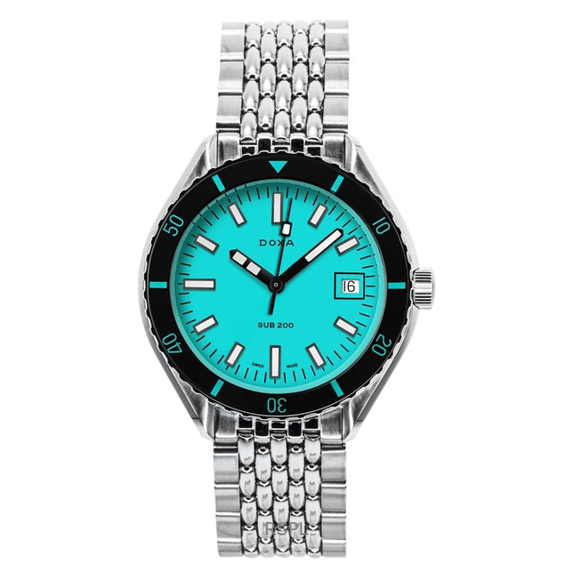 Doxa SUB 200 Aquamarine Turquoise Dial Automatic Diver's 799.10.241.10 200M Men's Watch With Extra Strap