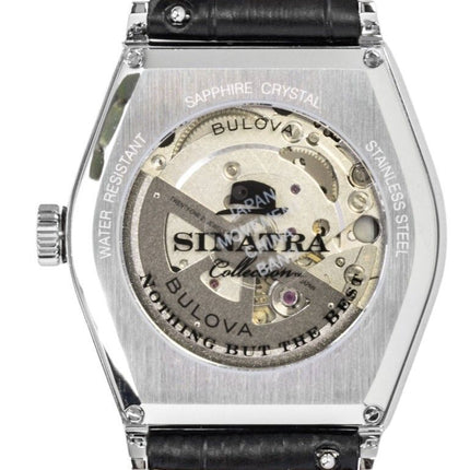 Bulova Frank Sinatra Leather Strap Beige Dial Automatic 96B483 Men's Watch