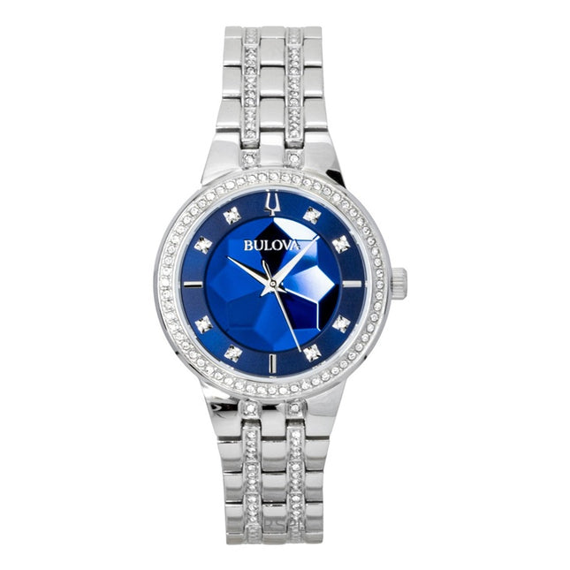 Bulova Phantom Crystal Stainless Steel Blue Dial Quartz 96L276 Women's Watch