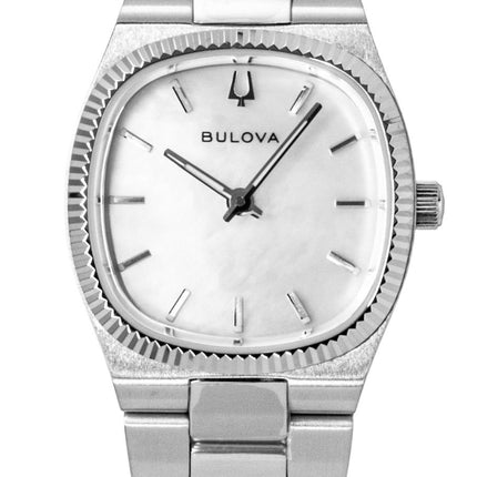 Bulova Super Seville Stainless Steel Mother Of Pearl Dial Quartz 96L353 Women's Watch