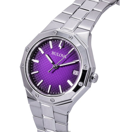 Bulova Prestige Stainless Steel Purple Dial Quartz 96M168 100M Women's Watch