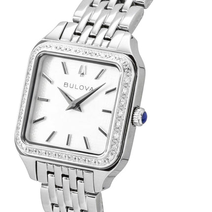 Bulova Sutton Stainless Steel Diamond Accents White Dial Quartz 96R256 Women's Watch