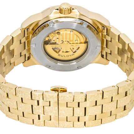 Bulova Marc Anthony Marine Star Gold Tone Stainless Steel Open Heart Champagne Dial Automatic 97A200 Men's Watch