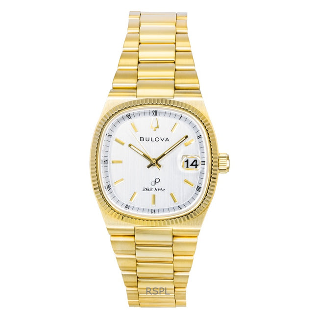 Bulova Super Seville Gold Tone Stainless Steel White Dial Quartz 97B223 Men's Watch