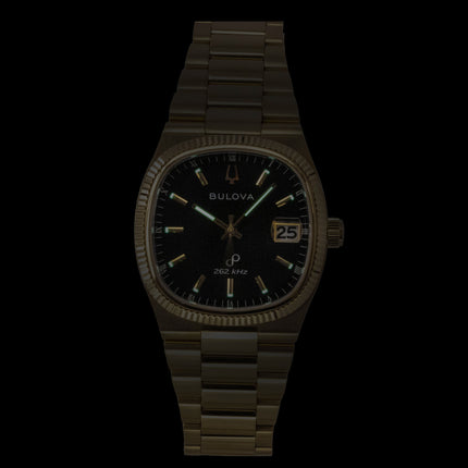 Bulova Super Seville Stainless Steel Black Dial Quartz 97B246 Men's Watch