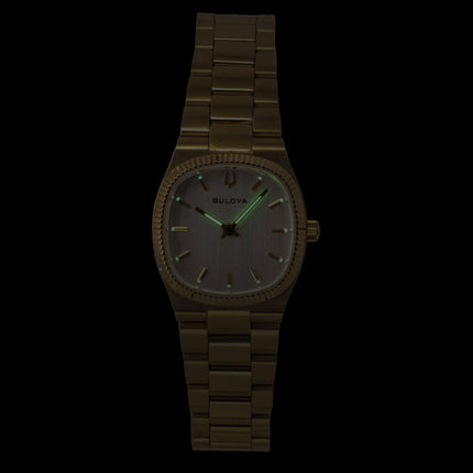 Bulova Super Seville Mini Gold Tone Stainless Steel Silver Dial Quartz 97L189 Women's Watch