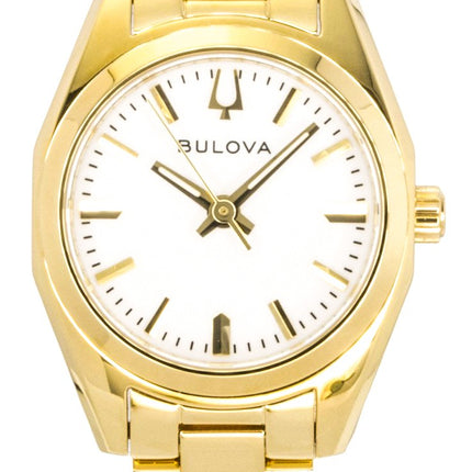 Bulova Surveyor Gold Tone Stainless Steel White Dial Quartz 97L190 Women's Watch