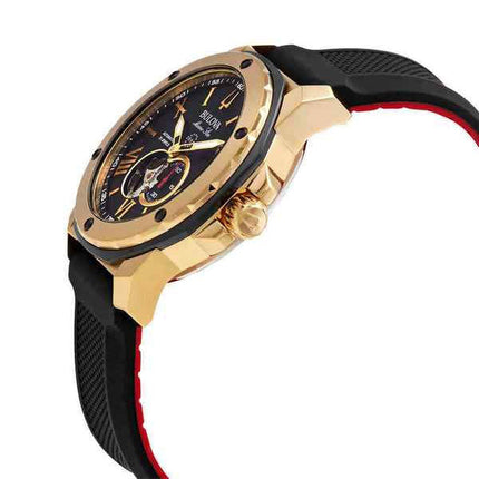 Refurbished Bulova Marine Star Open Heart Black Dial Automatic Diver's 98A272 200M Men's Watch