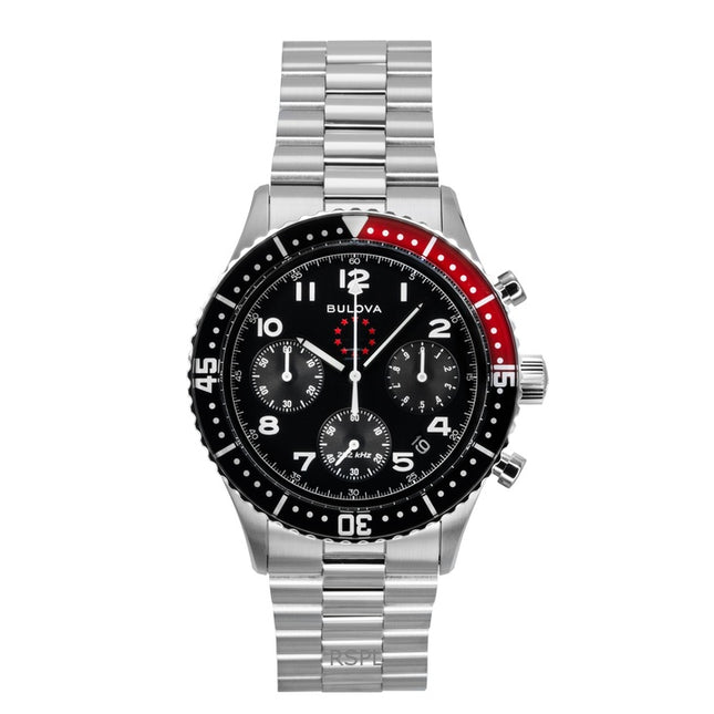 Bulova Marine Star Heritage Special Edition Chronograph Black Dial Quartz Diver's 98B451 200M Men's Watch