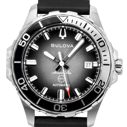 Bulova Marine Star Rubber Strap Black Dial Automatic Diver's 98B465 200M Men's Watch