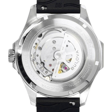 Bulova Marine Star Rubber Strap Black Dial Automatic Diver's 98B465 200M Men's Watch