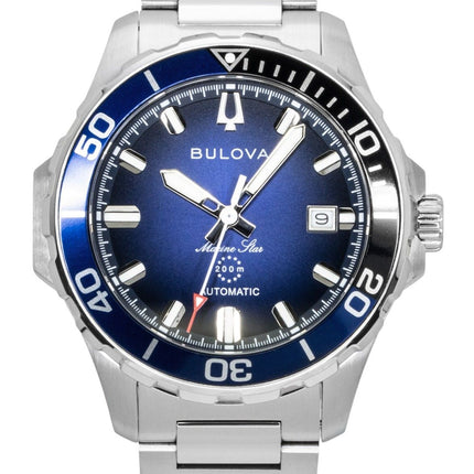 Bulova Marine Star Stainless Steel Blue Dial Automatic Diver's 98B466 200M Men's Watch