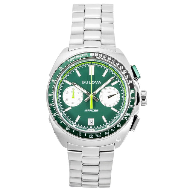 Bulova Racer Chronograph Stainless Steel Green Dial Quartz 98B468 Men's Watch
