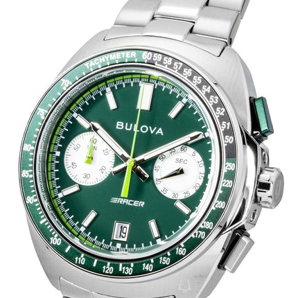 Bulova Racer Chronograph Stainless Steel Green Dial Quartz 98B468 Men's Watch