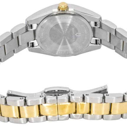 Bulova Surveyor Two Tone Stainless Steel Green Dial Quartz 98L329 Women's Watch