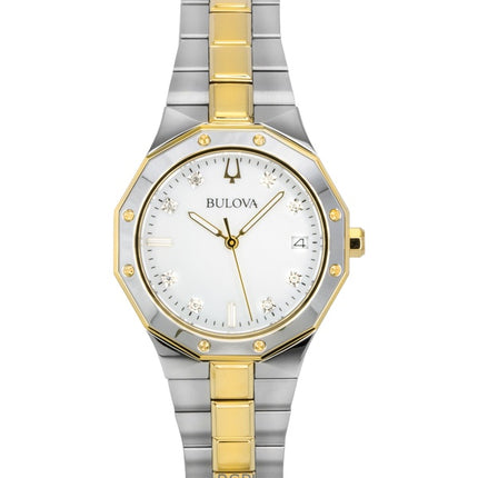 Bulova Prestige Stainless Steel Mother Of Pearl Dial Quartz 98P234 100M Women's Watch