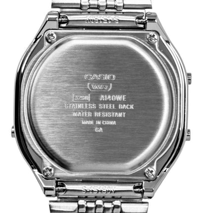 Casio Digital Stainless Steel Quartz A140WE-2A Unisex Watch