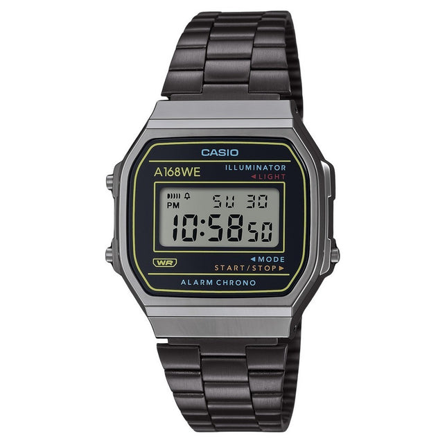 Casio Vintage Heritage Colors Stainless Steel Black Dial Quartz A168WEHB-1A Unisex Watch