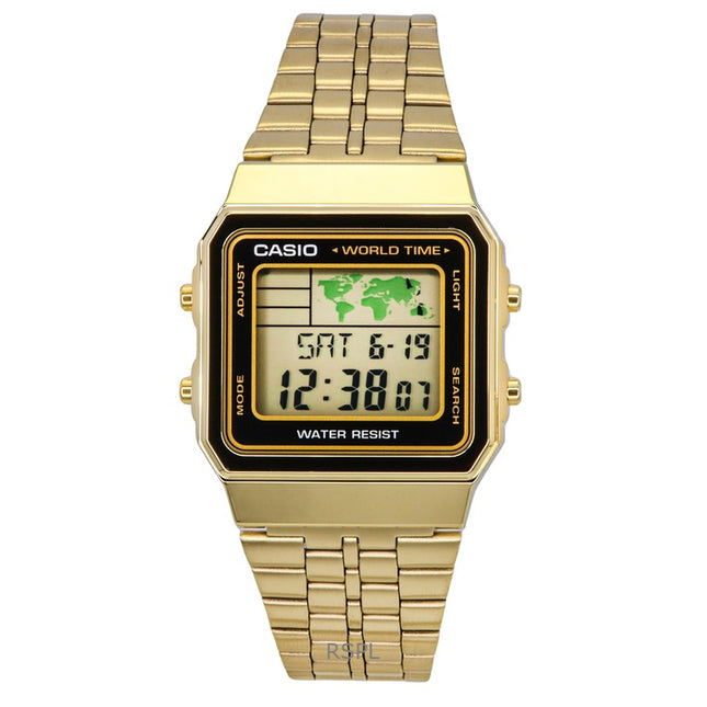Casio Digital Stainless Steel World Time A500WGA-1DF A500WGA-1 Mens Watch