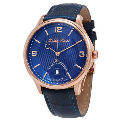 Mathey-Tissot Edmond Limited Edition Automatic 3D Leather Strap Blue Dial AC1886PBU Men's Watch