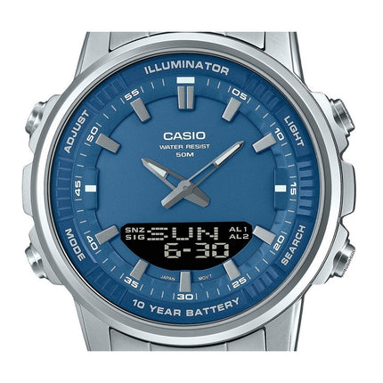 Casio Analog Digital Combination Stainless Steel Blue Dial Quartz AMW-880D-2A1V Men's Watch