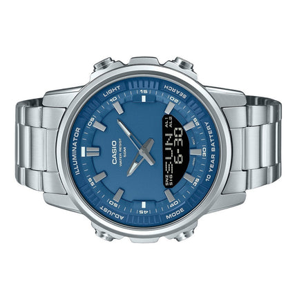 Casio Analog Digital Combination Stainless Steel Blue Dial Quartz AMW-880D-2A1V Men's Watch