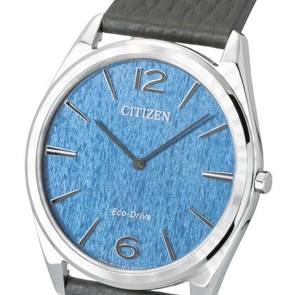 Citizen Eco-Drive Ultra-Slim Analog Leather Strap Blue Dial AR3120-24L Unisex Watch