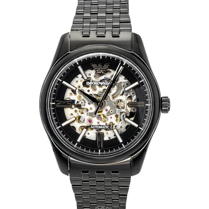 Emporio Armani Stainless Steel Black Skeleton Dial Automatic AR60093 Men's Watch