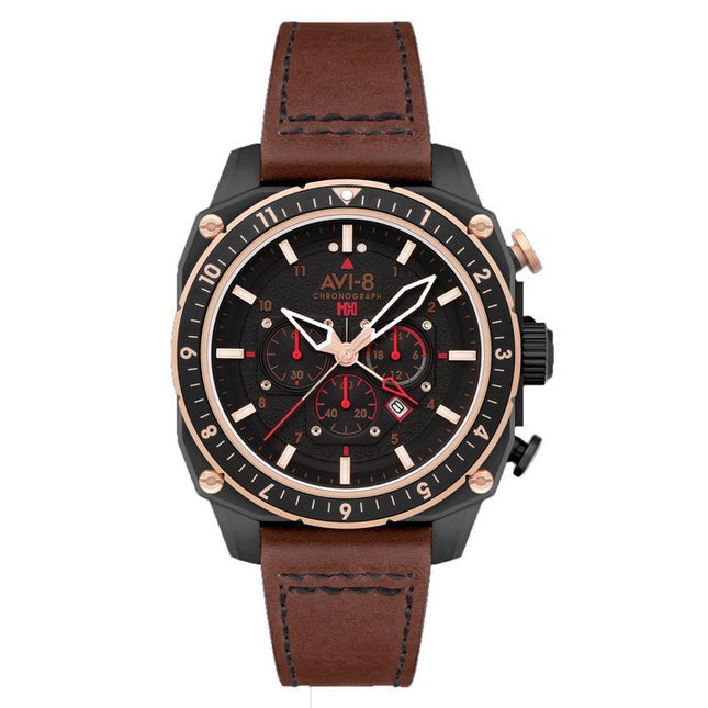 AVI-8 Hawker Hunter Atlas Dual Time Chronograph Jade Black Dial Quartz AV-4100-09 Men's Watch